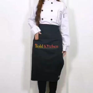 Celemek Apron Chef Koki Bahan Drill Model Half Long