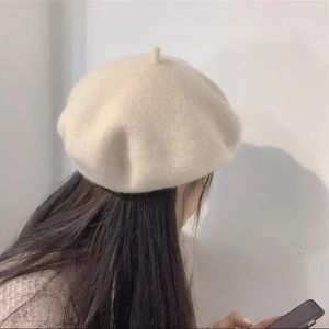 Womens Beret Hat New Style Versatile Woolen Cap Painter Hat Japanese Style Autumn Winter Popular Hat Korean Version Cashmere Bud Hat