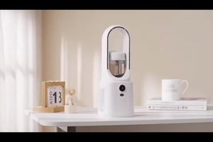 (1-3 Days Delivered)Bladeless Fan Leafless Spray Fan Usb Mute Desktop Bedroom Night Light Humidifying Electric Fan Portable with 6 Speed Touch Control