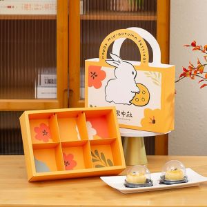 【YQ Bakery Store】🔥Ready Stock 🔥2024 6粒月饼手提盒子 月饼盒 Mooncake box 60~80G
