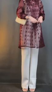 Asshifa Store - Zize Outer Brokat organza Full Payet - Tunik Brokat/Tunik Silang - Baju Kondangan/Bridesmaids Wisuda - Organza Terbaru Kekinian