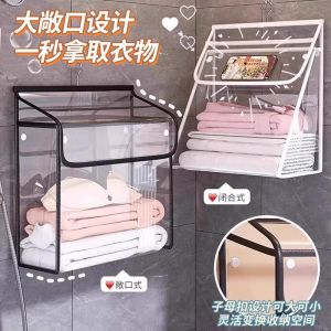 Large Capacity Bathroom Waterproof Clothes Storage Bag Wall Hanging Phone Storage Pouch Shower Room Organizer Fresh Style