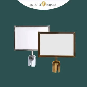 A4 Gold/Silver Sign Frame (for retractable belt type stanchion post) Signage Stanchion Post