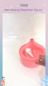 TEMPAT SABUN BUAT 1000ML + Spons Cuci Piring (2in1) Dispenser Sabun Cair Botol Soap Pump Wadah Sunlight Viral MR.DIY Unik Murah