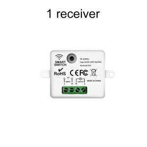 RF 433MHz Wireless Light Switch 10A Relay Controller Mini Round Button Wall Panel Switch Remote Control For LED Lamp AC100-240V