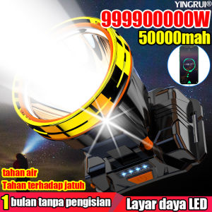 Diterangi selama 500 jam YINGRUI senter kepala Sangat terang1865000mah 500Watt Senter Kepala super terang senter kepala led cas tahan 24 jam tahan air heavyduty militer asli darurat stong light Headlamp berkemah led Senter Berkemah Headlamp Outdoor LED