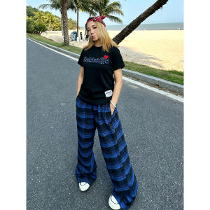 LIUBU | Summer Light American Style Color Blocking Straight Pants