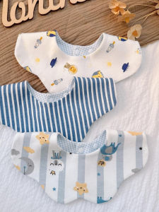 Double-Sided Wearable A-Class Cotton Childrens Bibs Waterproof Saliva Towels Baby Neck Gaiter Comfortable Soft Fabric for Toddlers