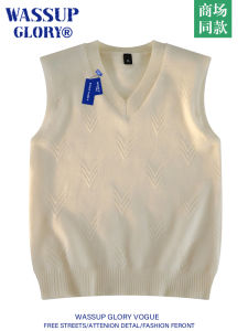 WASSUP GLORY ผู้ชายเสื้อถักเสื้อกั๊กคุณภาพสูงโพลีเอสเตอร์อะคริลิคเส้นใยไนลอน V คอเสื้อกันหนาวสบายๆฤดูหนาวเสื้อกั๊กขนสัตว์