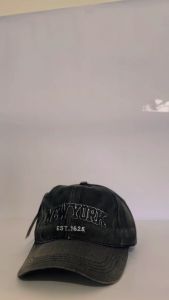 Topi Baseball Denim Cap NewYork Model Black Washed Fashion Pria Wanita