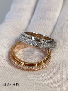 Titanium Steel Non-Fading Single Row Zirconia Ring with Convertible Small Red Book Best Friends Pure Ring Couple Ring INS