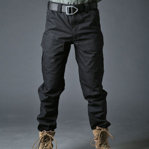 Spring Autumn Mens Tactical Long Pants Outdoor Workwear Waterproof Anti-scratch Slim Fit Training Trousers Military Fan Pants