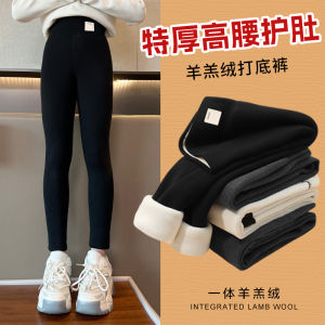 Thickened Pure Cotton Fleece Lined Autumn Winter Pants for Girls Children Tight Wear Outdoor Long Trousers Warm One-Piece Velvet