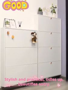 MOD Large Capacity Metal Shoe Cabinet Flip-top Shoe Rack Slim Modern Shoe Rack Wall Mounted Floor Stand Family Storage Cabinet