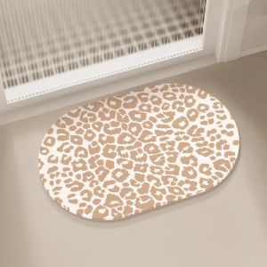 VIKAMA Phong Cách Bắc Âu Tối Giản Hình Bầu Dục Thảm Trải Sàn Phòng Tắm Cao Su Diatomite Hút Nước Chống Trơn Trượt Nhanh Khô Cho Phòng Tắm Trang Trí Nhà Cửa