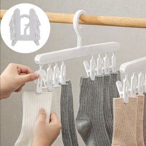 YESPERY ที่แขวนเสื้อผ้า8ตะขอพับได้แบบพกพาราวแขวนเสื้อผ้าจัดเก็บอเนกประสงค์สำหรับถุงเท้าชุดชั้นในการเดินทางเพื่อธุรกิจที่บ้าน