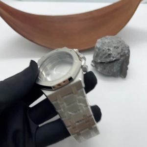 Men 41mm Rose Gold Black Silver 316l Stainless Steel Case Strap Watch Modified Fits Seko Vk63 Quartz Movement Chronograph