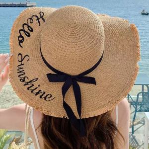 Summer Sun Protection Wide Brim Straw Hat