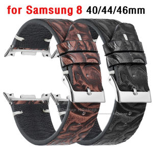 Vintage Cowhide Watch Band for Samsung Galaxy Watch 8 Classic 46mm 44mm 40mm Wristband Replacement Business Bracelet Accessories