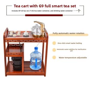 Kamjove | Moveable Teapot Cart with Storage and Automatic Tea Set