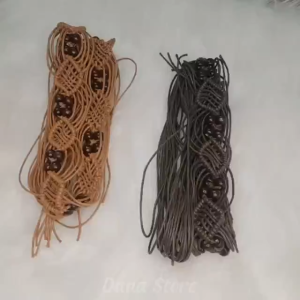 Dây thắt lưng dệt tay phong cách cổ điển truyền thống thắt lưng nữ hạt gỗ