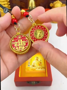 已开光 招财 十二生肖天官赐百福生肖转转汽车挂件男女吊坠随身吉祥新款饰品 Fortune 12 Zodiac Year Around Key Chain Pendant Men and Women Tianguan Blessing Car Creative Hand Handle A Gift