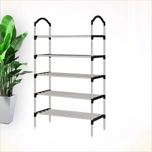 5-Tier Stainless Steel Shoe Rack Multifunction Sandal Slipper Shoe Holder