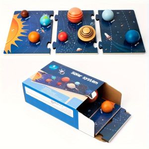 Năng lượng mặt trời hệ thống trò chơi bằng gỗ-3D Hành Tinh Mô hình đồ chơi giáo dục cho trẻ em không gian phiêu lưu bảng dùng trong học tập thiên văn học STEM quà tặng bé trai & cô gái