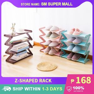 【Z-Shaped】5 Tier Shoe Rack Multi-purpose Shelf Free Standing Organizer with Non-Woven Fabric
