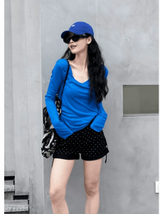 Ultra-Thin Long-Sleeve V-Neck Womens T-Shirt Sun Protection Slim Fit Casual Hooded Shirt Summer Fashion Korean Style Top