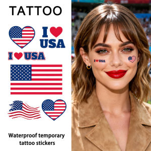 America Flag Temporary Tattoo Sticker Long-lasting and Waterproof Festival Football Soccer Fan Face Stickers Arm Face