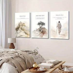 3pcs Unframed Jesus Wall Painting Christian Bible Verse Canvas Poster Print Minimalist Bible Story Bible Wall Painting Decor