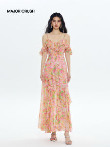 Elegant French Style Off-Shoulder Strap Dress