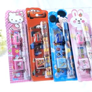 KAMJE Set 5in1 Alat Tulis Sekolah Lengkap Pensil Penghapus Penggaris Rautan Serutan Karakter