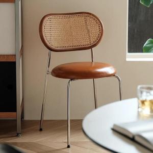 MOLORE | Cream Retro Rattan-like Chair Home Minimalist