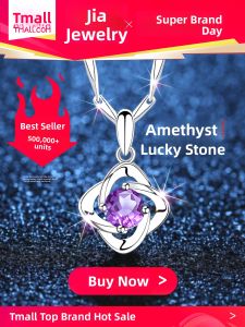 East Beauty | Natural Amethyst Necklace for Women 999 Sterling Silver Pendant