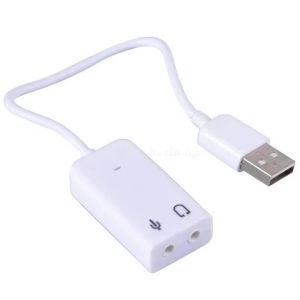 USB 2.0 Virtual 7.1 Channel External Sound Card Audio Adapter With Cable Stereo Input Output for Laptop Desktop PC Windows Mac