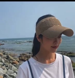 Topi Senam Wanita Summer Zumba Topi Knit Visor Sport Baseball Rajut Katun Sepeda Pantai Sunshade