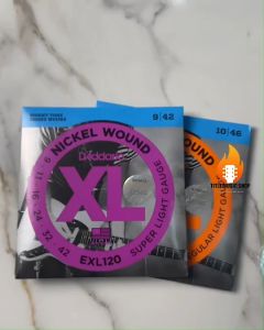สายกีตาร์ไฟฟ้า D’Addario แบบชุดครบ 6 สาย สายนิ่มจับคอร์ดง่าย เสียงใสกังวาล ฟรีปิ๊กกีตาร์ [สายเเท้ 100%]