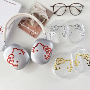 Sanrio | Cute Electroplating Three Color Hellokitty Headset Case For Airpods Max 2 Protective Case Headphone Earphone Shockproof Cover