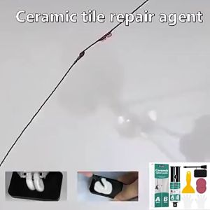Tile repair AB glue set metal tile filling cracks plugging repair AB adhesive bonding adhesive