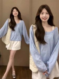chaqi | Summer Dopaamine Gentle Style Pure Fresh Long Sleeve Sun Protection Thin Cover Up Commute Korean Version Round Neck Regular Length