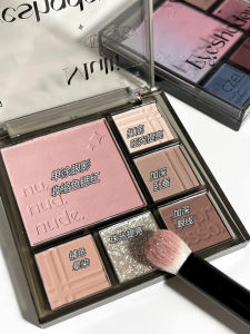 Low Saturation Eyeshadow Palette Gradient Highlighter Student Affordable Multi-Functional Dish Integrated Blush on Eyeshadow