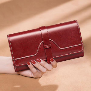 BANYANU Large Capacity Cow Genuine Leather Wallet Women Long Phone Clutch Bag for Party Gift