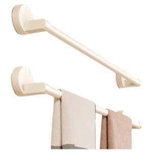 Vacuum Absorption Towel Rack Bathroom Kitchen Glass No Drilling Needed Towel Bar Holder Space Aluminum Material Storage Shelf