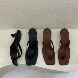 ใหม่แฟชั่น Cat Heel กลางส้น Herringbone รองเท้าแตะผู้หญิงฤดูร้อน Outwear เปิดนิ้วเท้าคลิป Toe รองเท้าส้นสูงรองเท้าแตะ Zapatos De Mujer