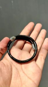 Gelang Akar Bahar Hitam Lentur VariasI Alpaka Size Anak