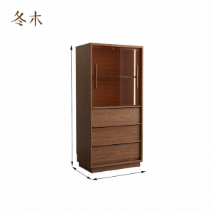 DONGMU | Winter Wood Solid Oak Storage Cabinet with Skeleton Lines