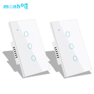 Tuya WiFi Smart US Switch Stair Switches Touch Sensor LED Lights Interruptor 2way Control Alexa Google Smart Home Glass Panel