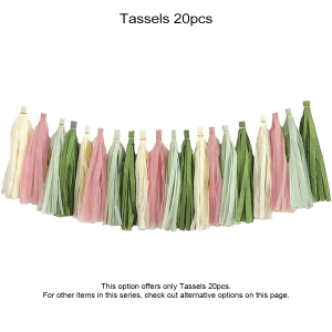 Olive Green and Dusty Pink Birthday Decoration Sage Green and Dusty Rose Tissue Tassel Pom Poms Paper Fan Boho Party for Women
